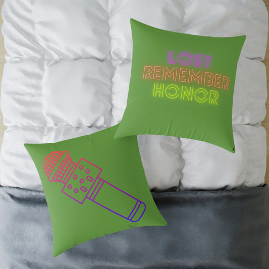 Spun Polyester Pillow: Music Green