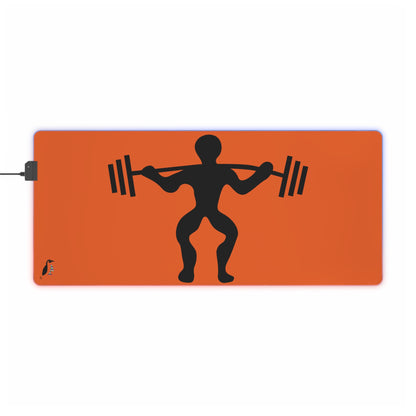 LED Gaming Mouse Pad: Weightlifting Orange