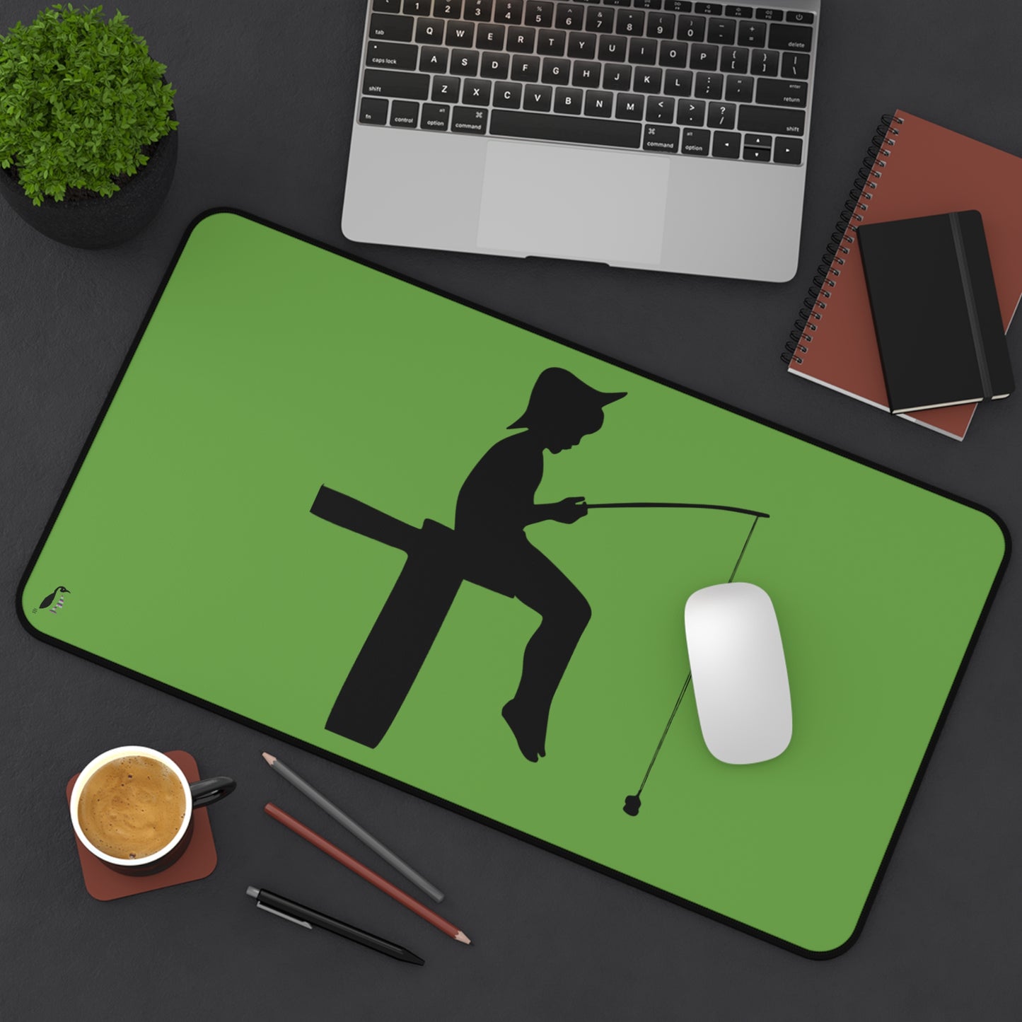 Desk Mat: Fishing Green