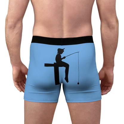 Men's Boxer Briefs: Fishing Lite Blue