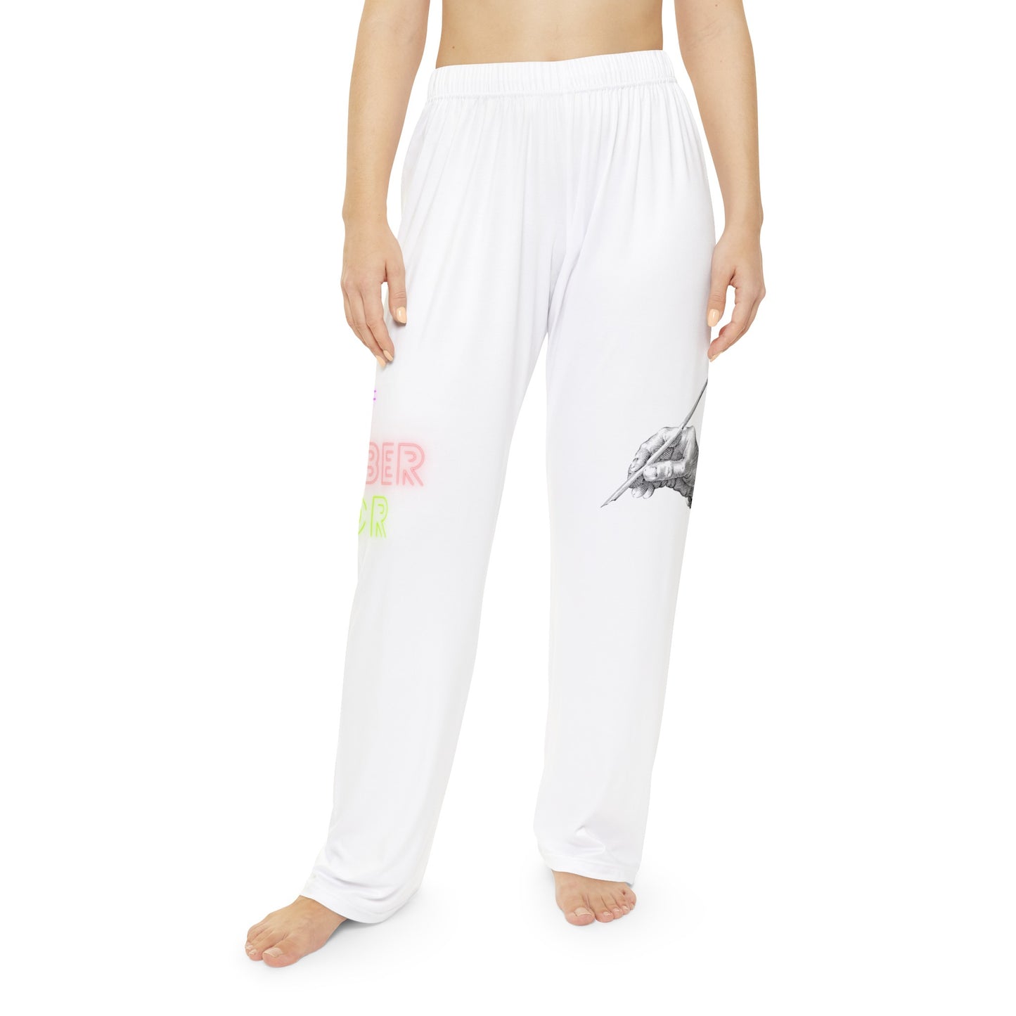 Women's Pajama Pants: Writing White