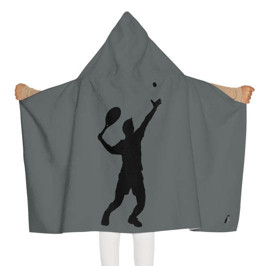 Youth Hooded Towel: Tennis Dark Grey