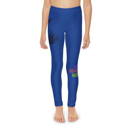 Youth Full-Length Leggings: Writing Dark Blue