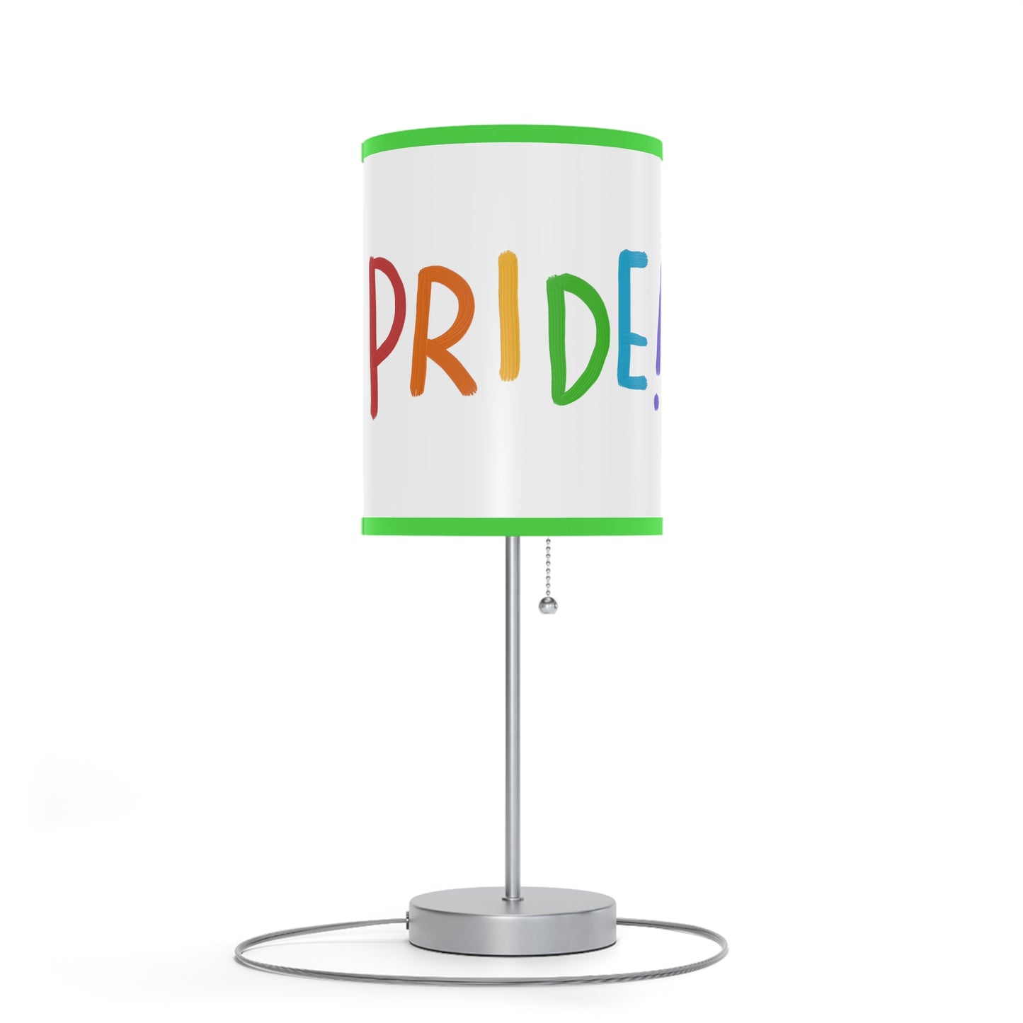 Lamp on a Stand, US|CA plug: LGBTQ Pride White 