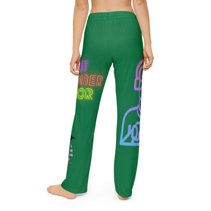 Kids Pajama Pants: Gaming Dark Green