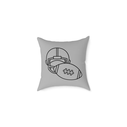 Spun Polyester Pillow: Football Lite Grey