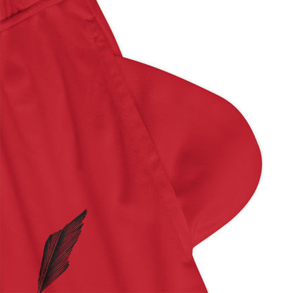 Basketball Rib Shorts: Writing Dark Red