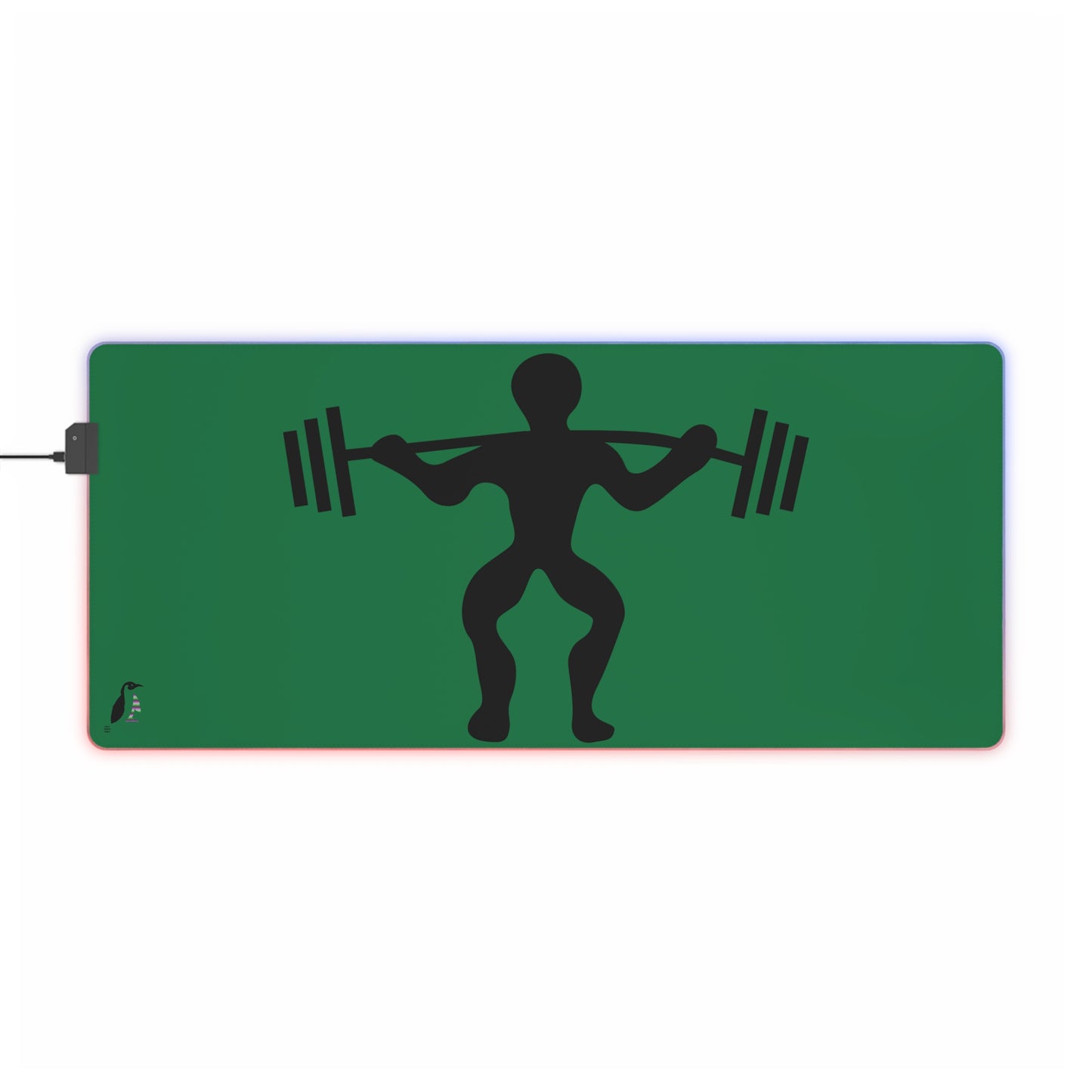 LED Gaming Mouse Pad: Weightlifting Dark Green