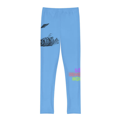 Youth Full-Length Leggings: Writing Lite Blue