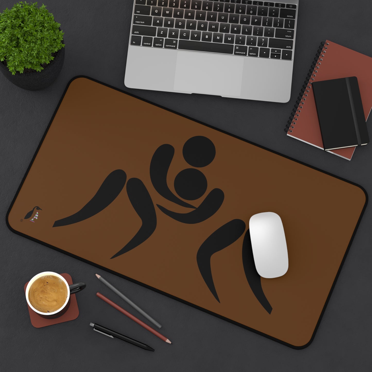 Desk Mat: Wrestling Brown