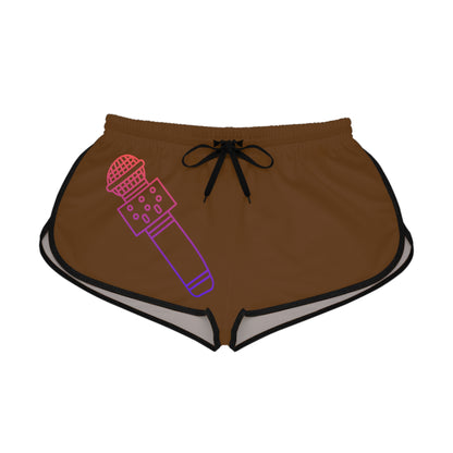 Women's Relaxed Shorts: Music Brown