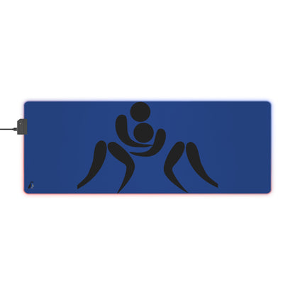 LED Gaming Mouse Pad: Wrestling Dark Blue