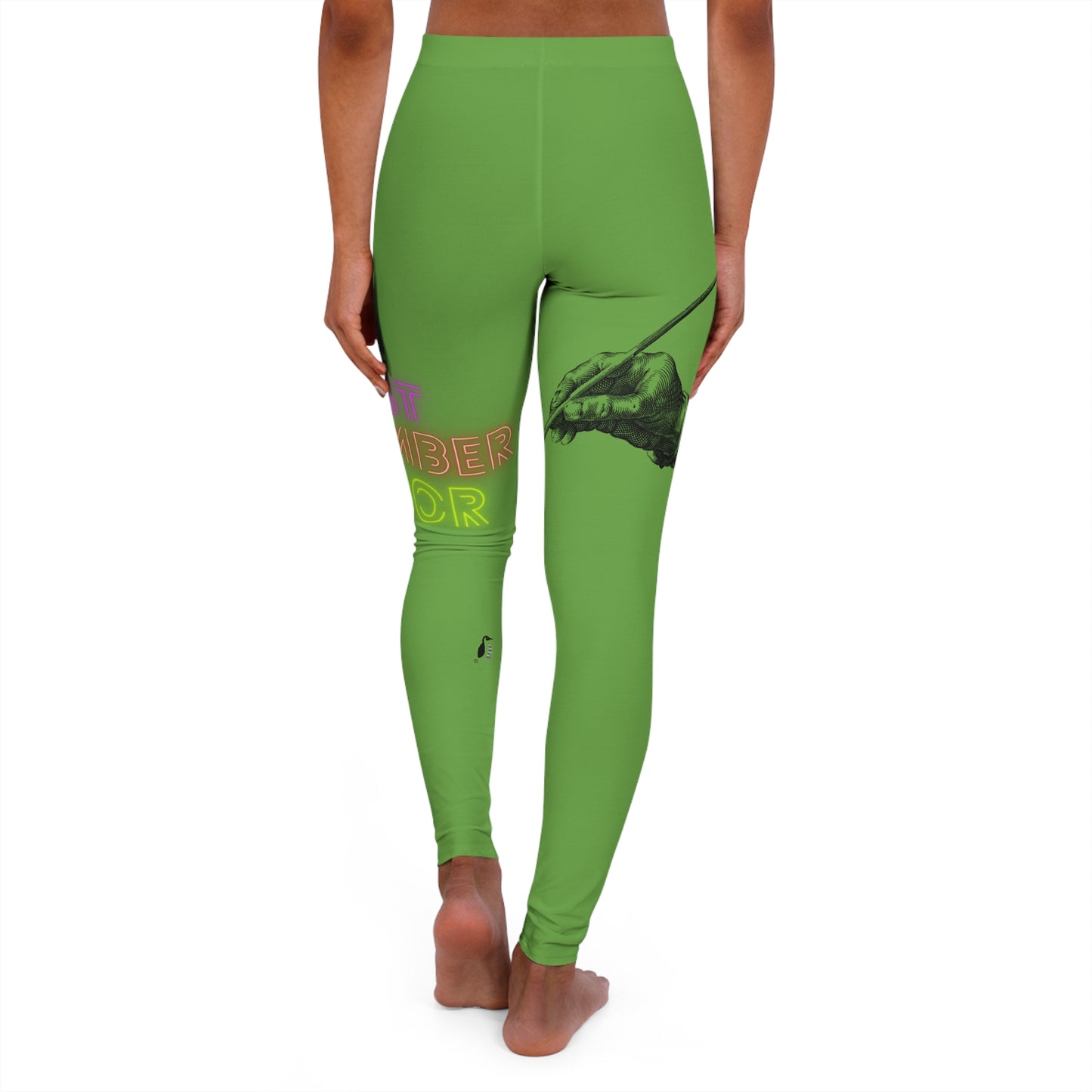 Women's Spandex Leggings: Writing Green