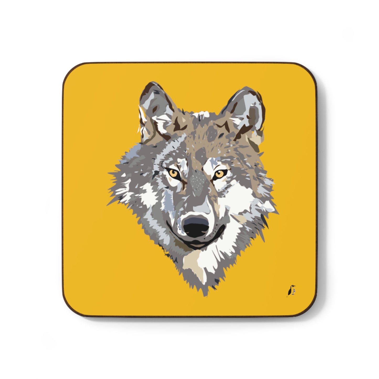 Hardboard Back Coaster: Wolves Yellow