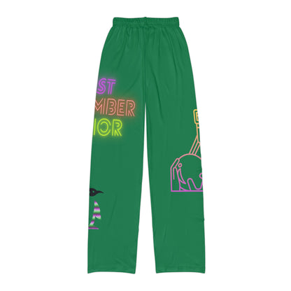 Pajama na pantalon ng mga bata: Bowling Dark Green 