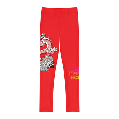 Youth Full-Length Leggings: Dragons Red