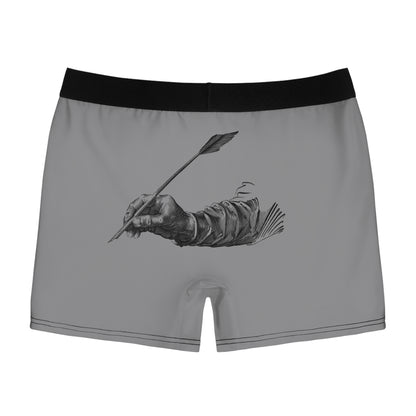 Men's Boxer Briefs: Writing Grey