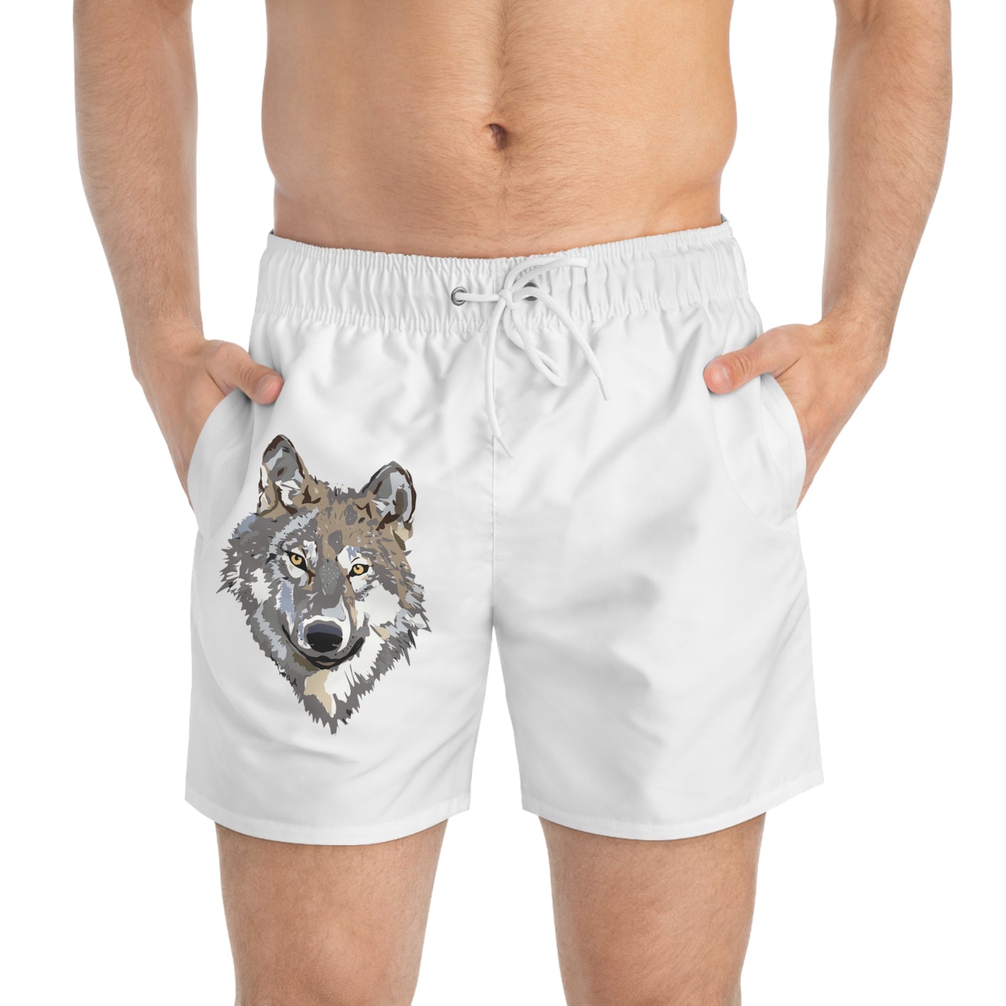 Swim Trunks: Wolves White