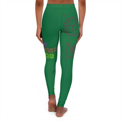 Women's Spandex Leggings: Volleyball Dark Green