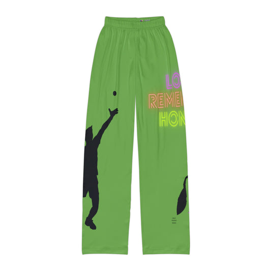 Kids Pajama Pants: Tennis Green