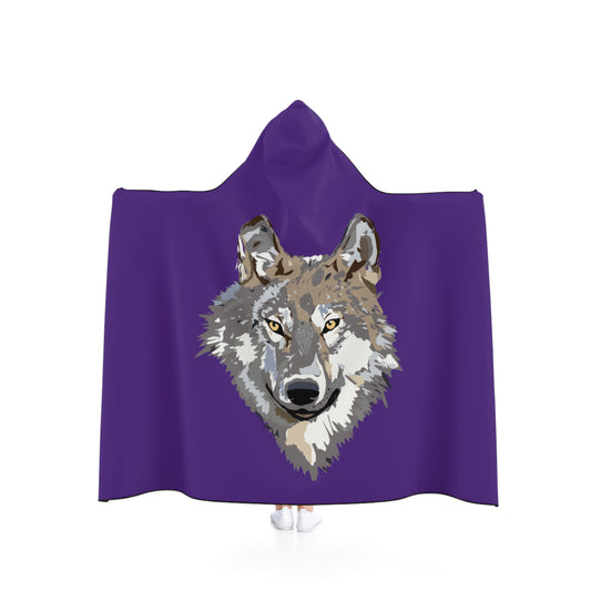 Hooded Blanket: Wolves Purple