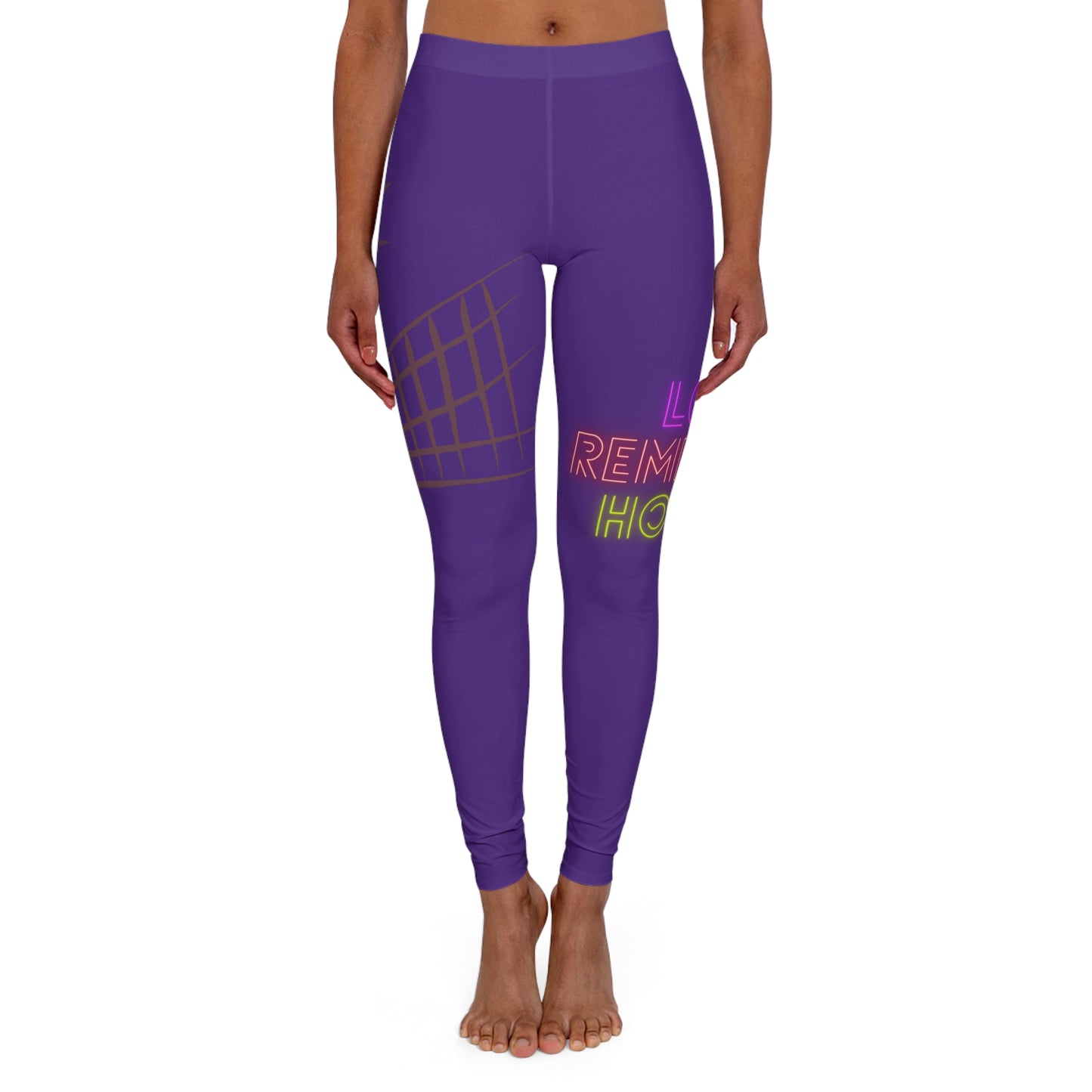 Women's Spandex Leggings: Volleyball Purple