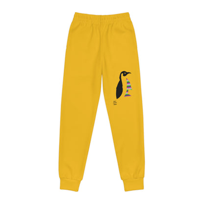 Youth Joggers: Crazy Penguin World Logo Yellow