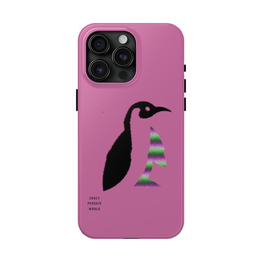 Tough Phone Cases (for iPhones): Crazy Penguin World Logo Lite Pink