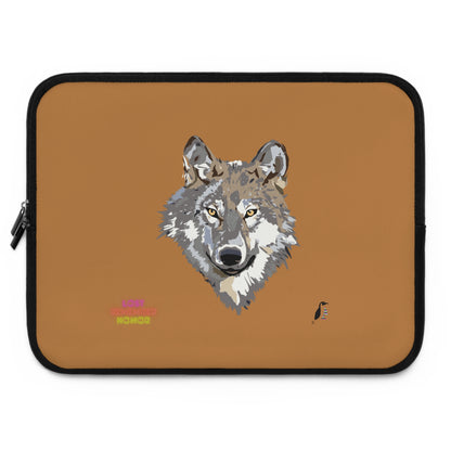 Laptop Sleeve: Wolves Lite Brown