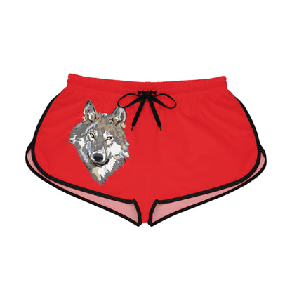 Women's Relaxed Shorts: Wolves Red