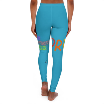 Women's Spandex Leggings: LGBTQ Pride Turquoise