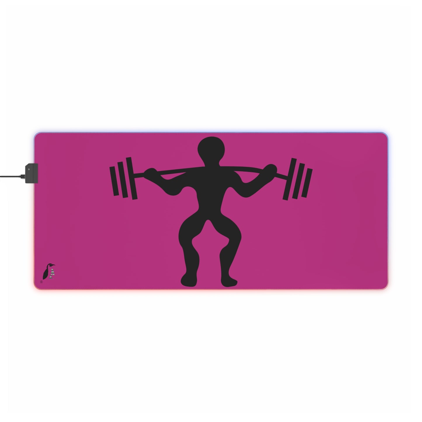 LED Gaming Mouse Pad: Weightlifting Pink