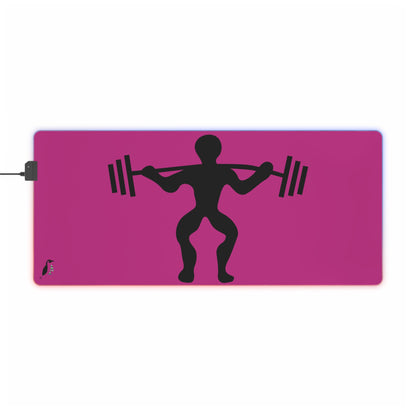 LED Gaming Mouse Pad: Weightlifting Pink