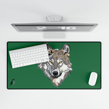 Desk Mats: Wolves Dark Green