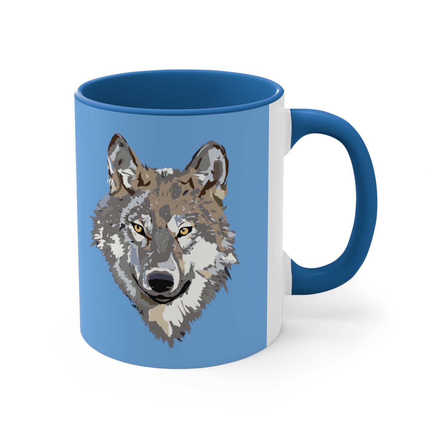 Accent Coffee Mug, 11oz: Wolves Lite Blue