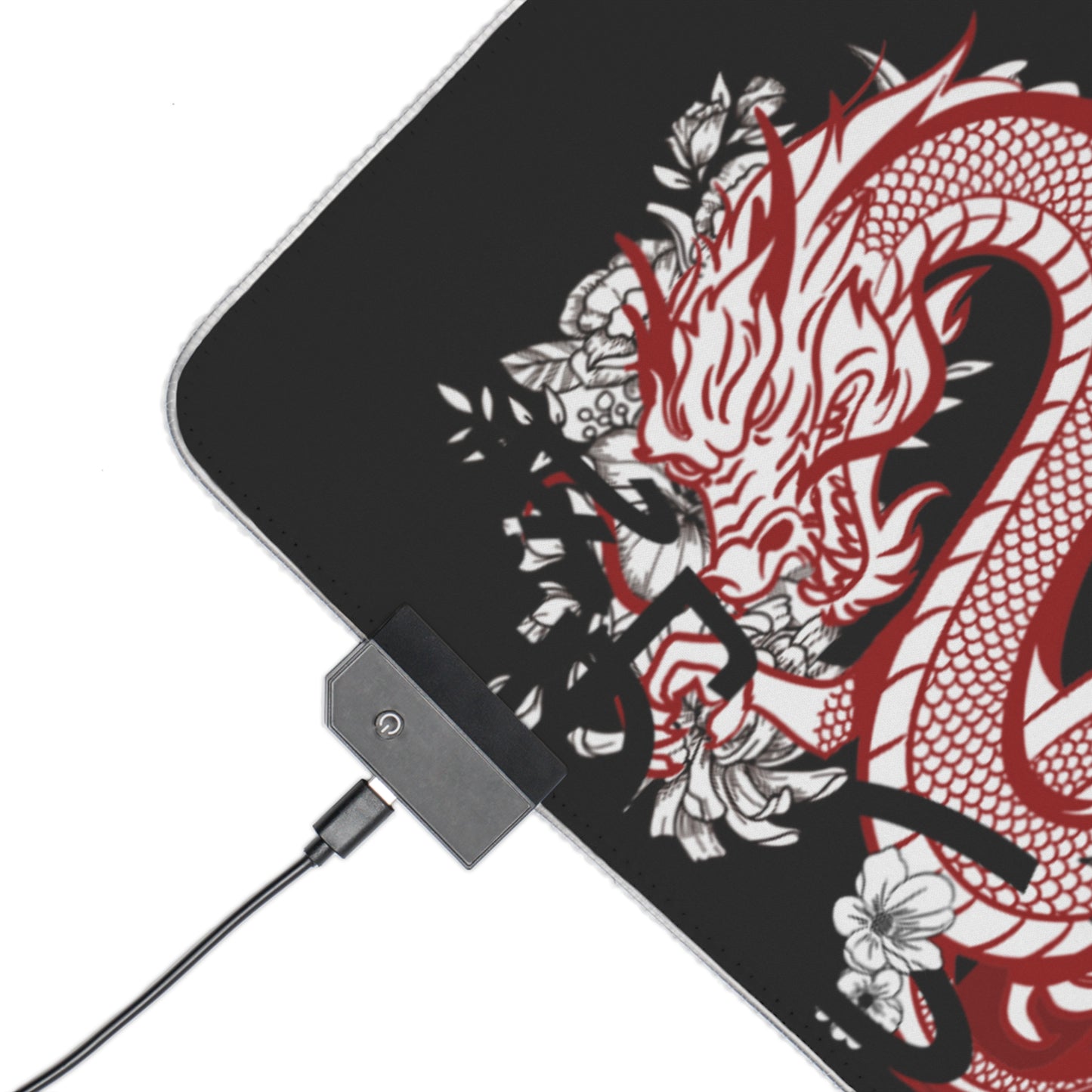 LED Gaming Mouse Pad: Dragons Black