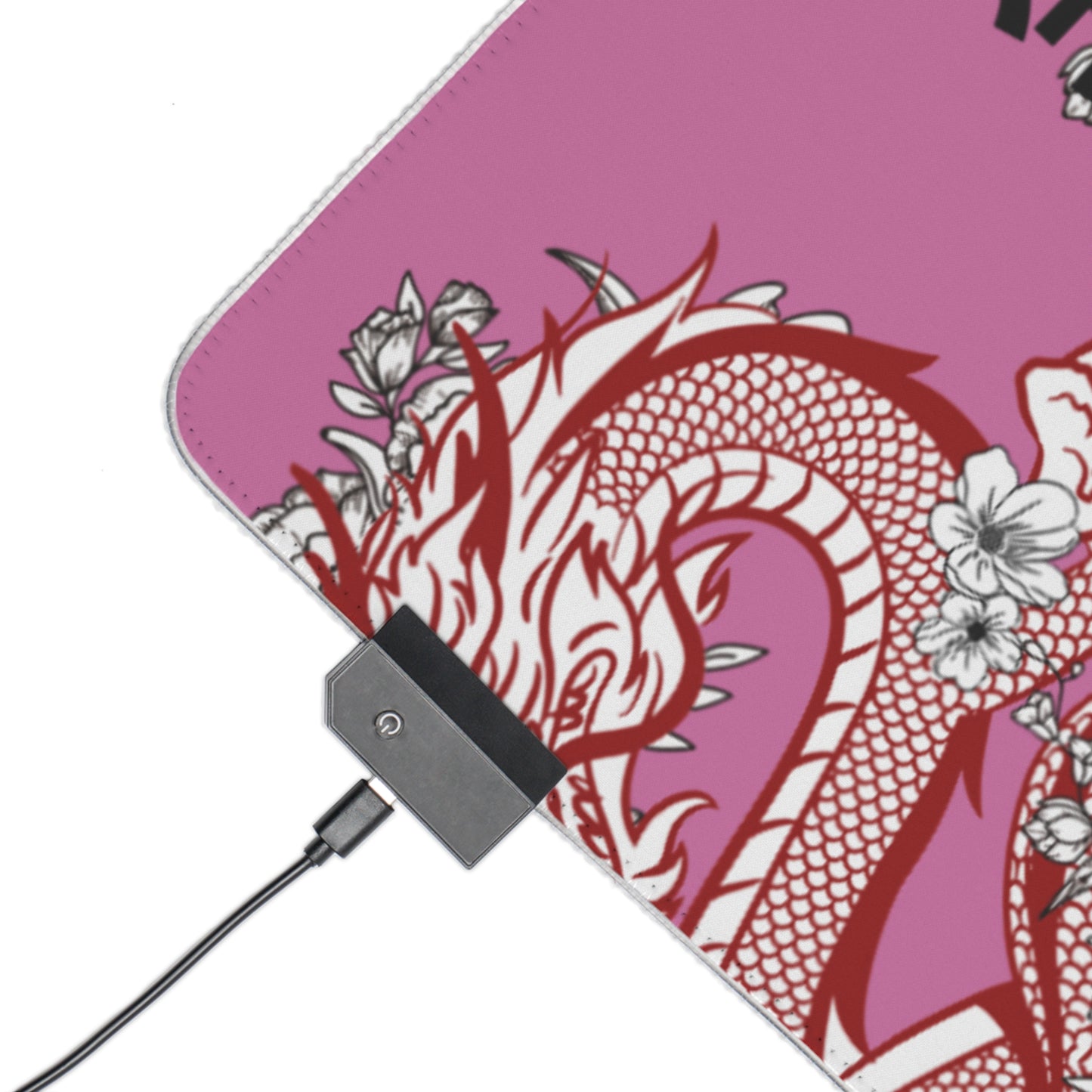 LED Gaming Mouse Pad: Dragons Lite Pink