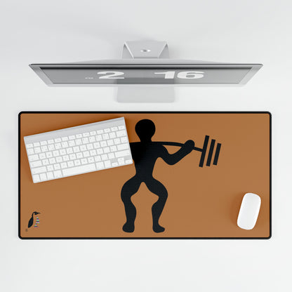 Desk Mats: Weightlifting Lite Brown