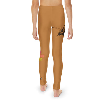 Youth Full-Length Leggings: Writing Lite Brown