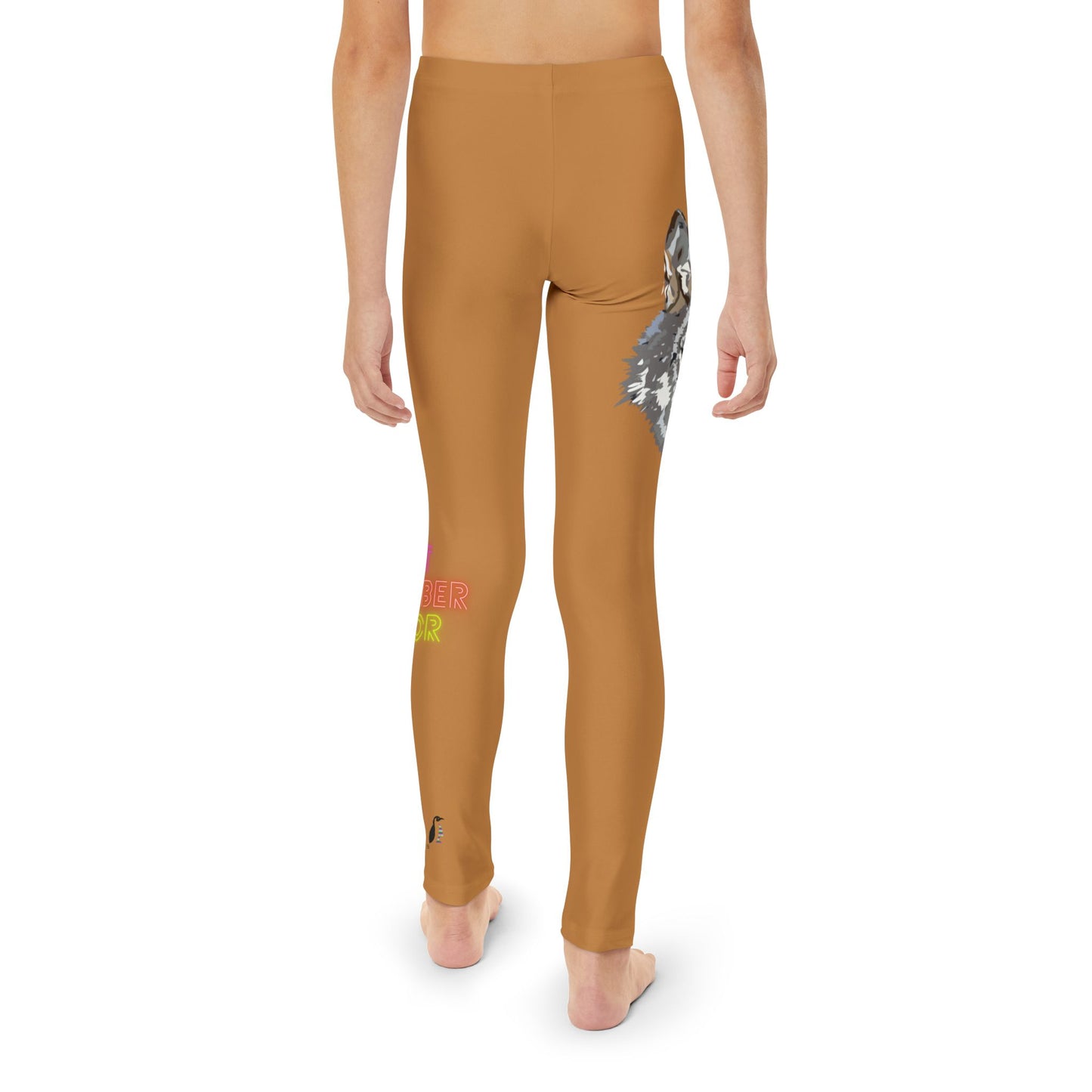 Youth Full-Length Leggings: Wolves Lite Brown