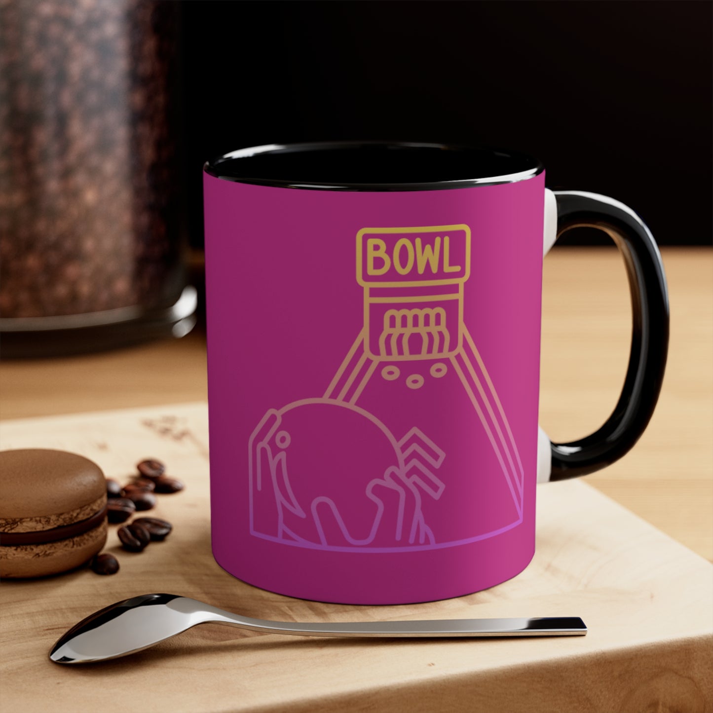 Accent Coffee Mug, 11oz: Bowling Pink