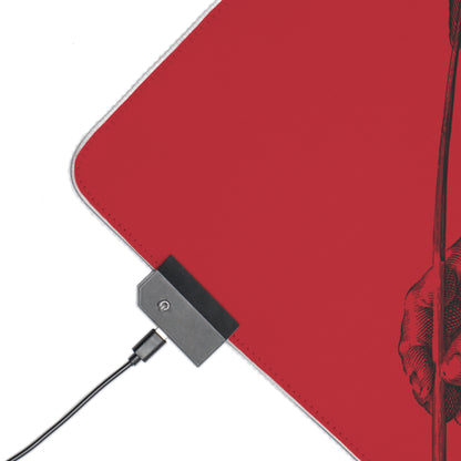 LED Gaming Mouse Pad: Writing Dark Red