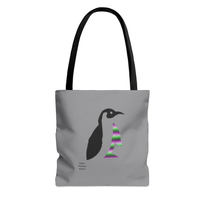 Tote Bag: Crazy Penguin World Logo Grey