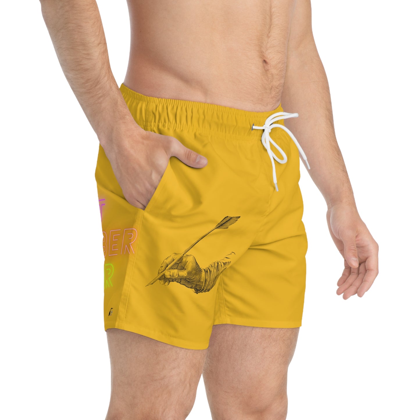 Swim Trunks: Writing Yellow