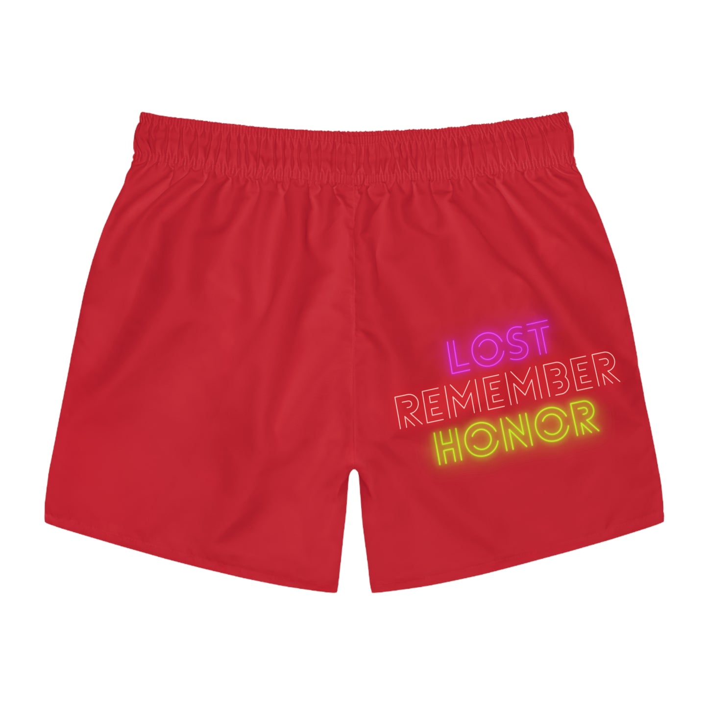 Swim Trunks: Crazy Penguin World Logo Dark Red