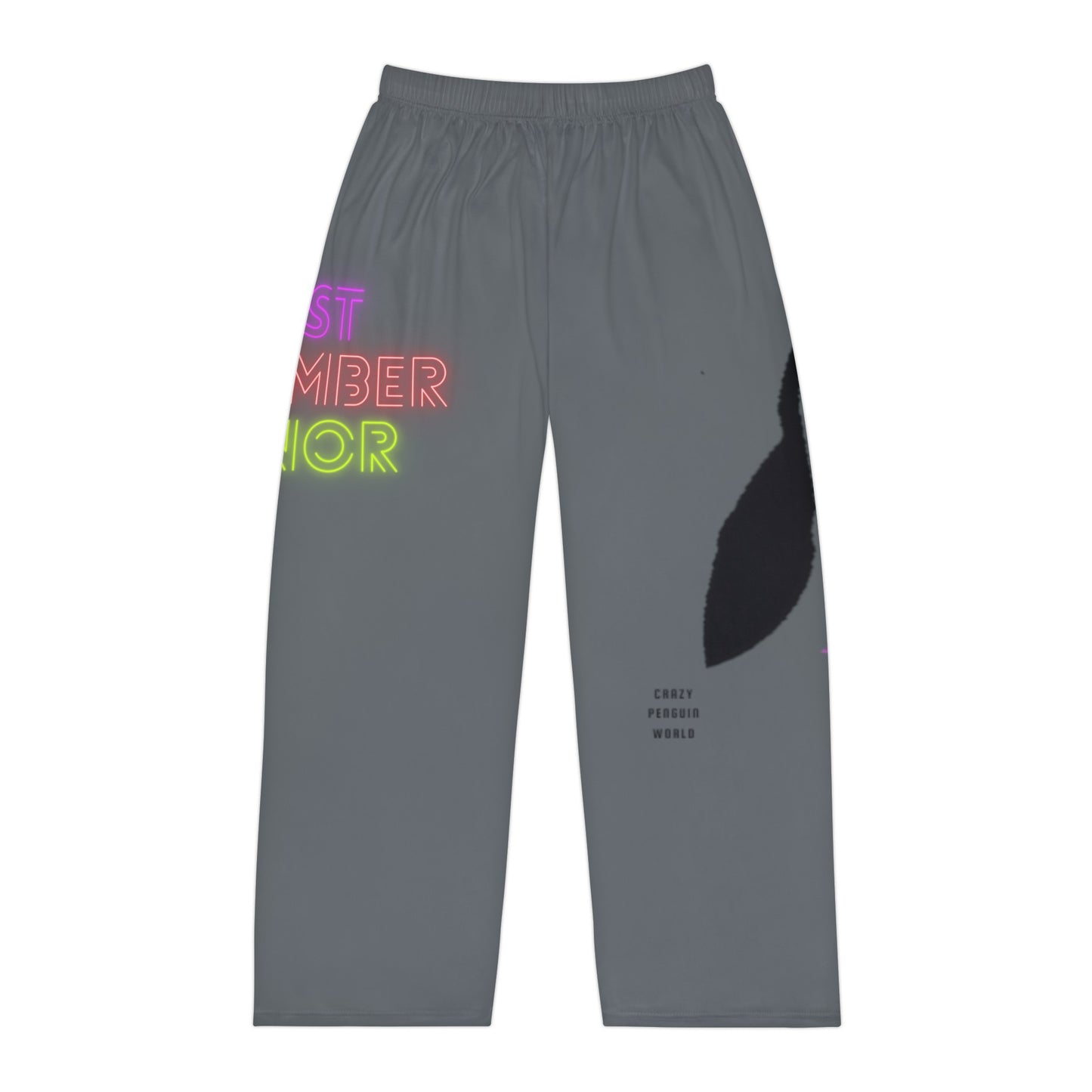 Men's Pajama Pants: Crazy Penguin World Logo Dark Grey