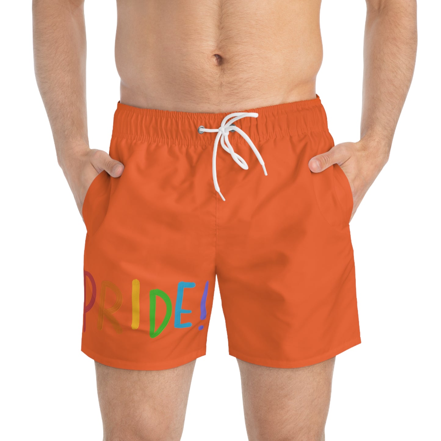 Swim Trunks: LGBTQ Pride Orange