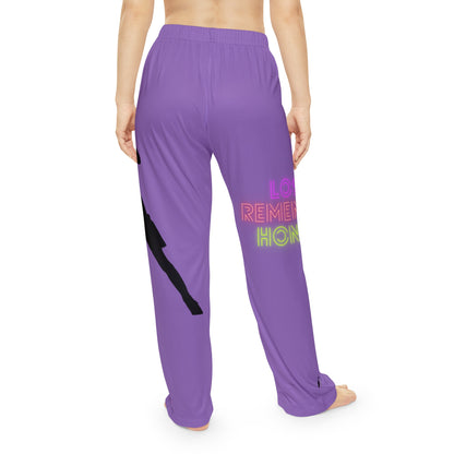 Pambabaeng Pajama Pants: Soccer Lite Purple