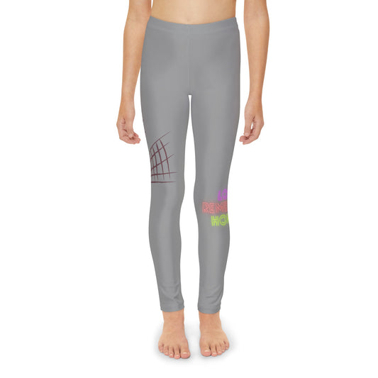 Youth Full-Length Leggings: Volleyball Grey