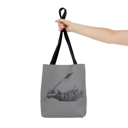 Tote Bag: Writing Grey